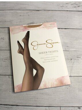 Jessica Simpson Women's Sheer Tights Pantyhose Size E F Control Top Nude